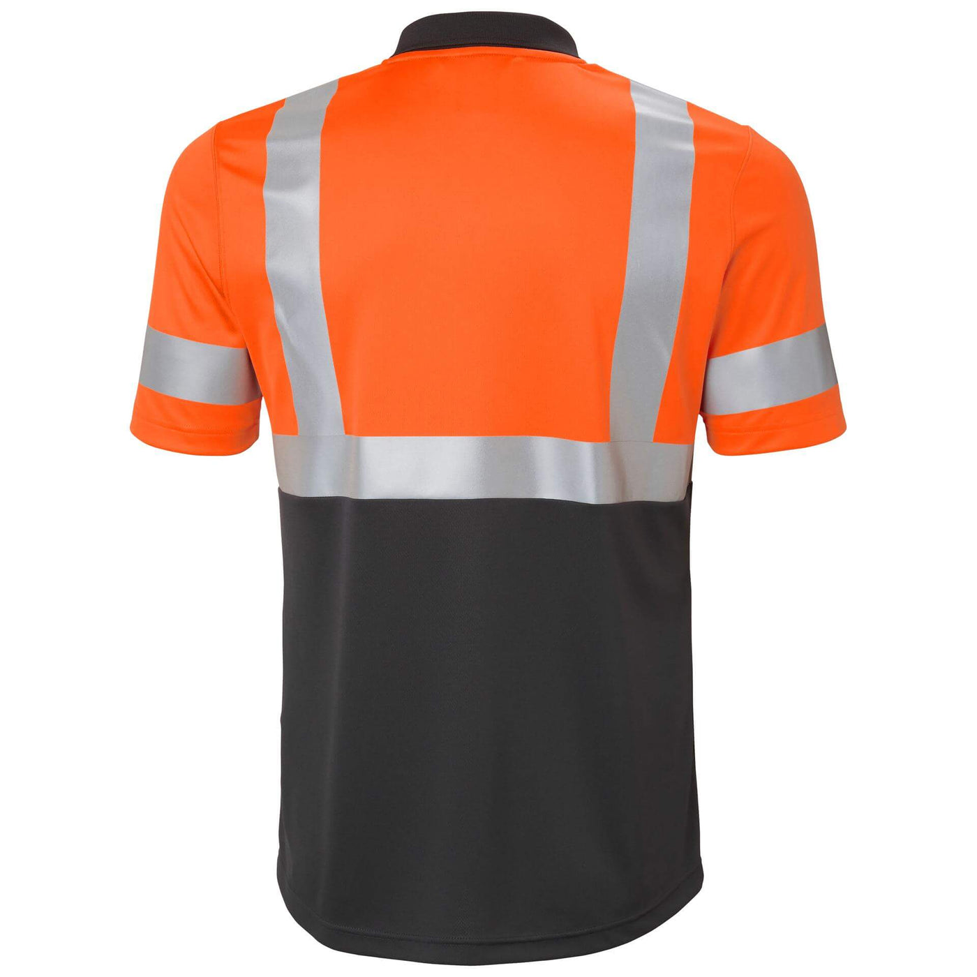 Helly Hansen Addvis Hi-Vis Polo Shirt Class 1 Orange/Ebony Back#colour_orange-ebony