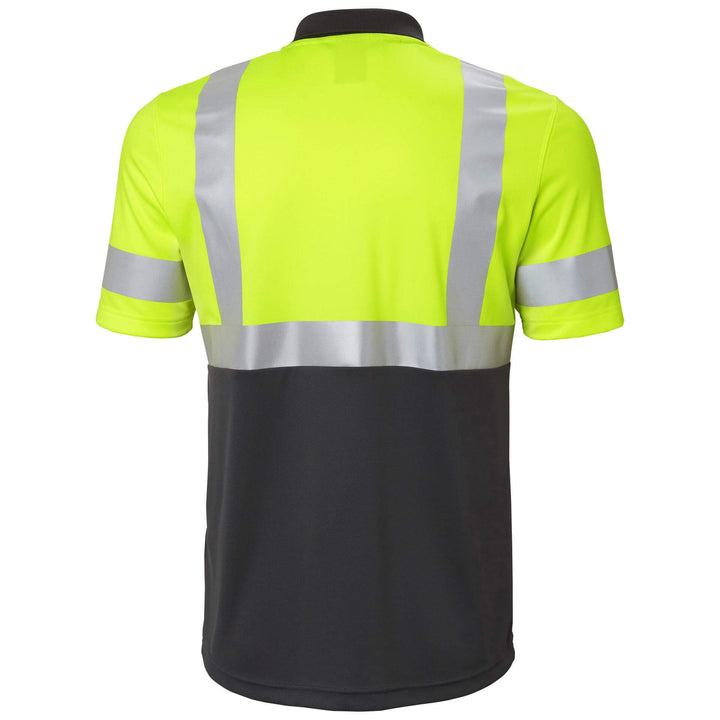 Helly Hansen Addvis Hi-Vis Polo Shirt Class 1 Yellow/Ebony Back#colour_yellow-ebony