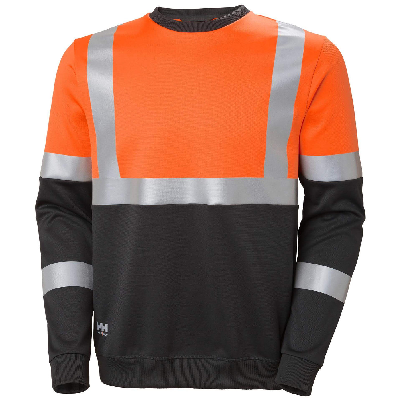 Helly Hansen Addvis Hi-Vis Sweatshirt Class 1 Orange/Ebony Front#colour_orange-ebony