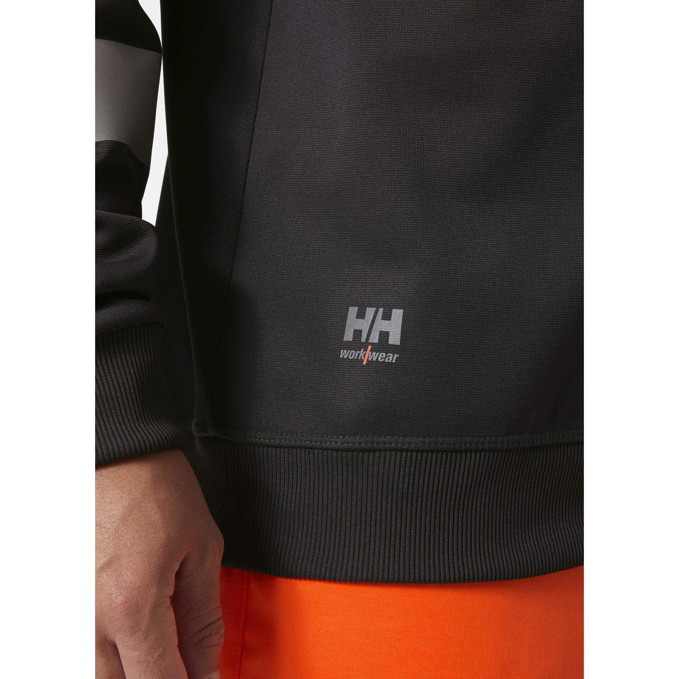 Helly Hansen Addvis Hi-Vis Sweatshirt Class 1 Orange/Ebony Feature 1#colour_orange-ebony