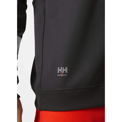 Helly Hansen Addvis Hi-Vis Sweatshirt Class 1 Red/Ebony Feature 1#colour_red-ebony