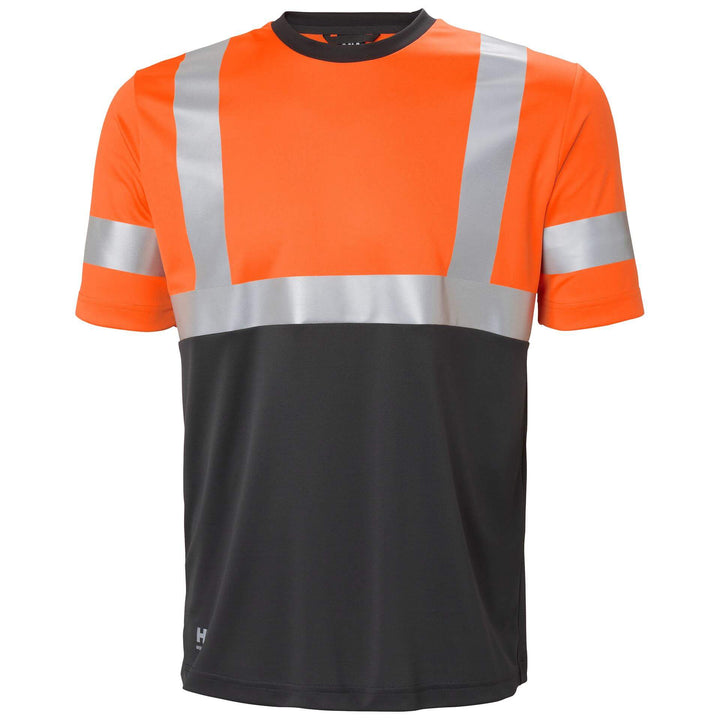 Helly Hansen Addvis Hi-Vis T-Shirt Class 1 Orange/Ebony Front#colour_orange-ebony