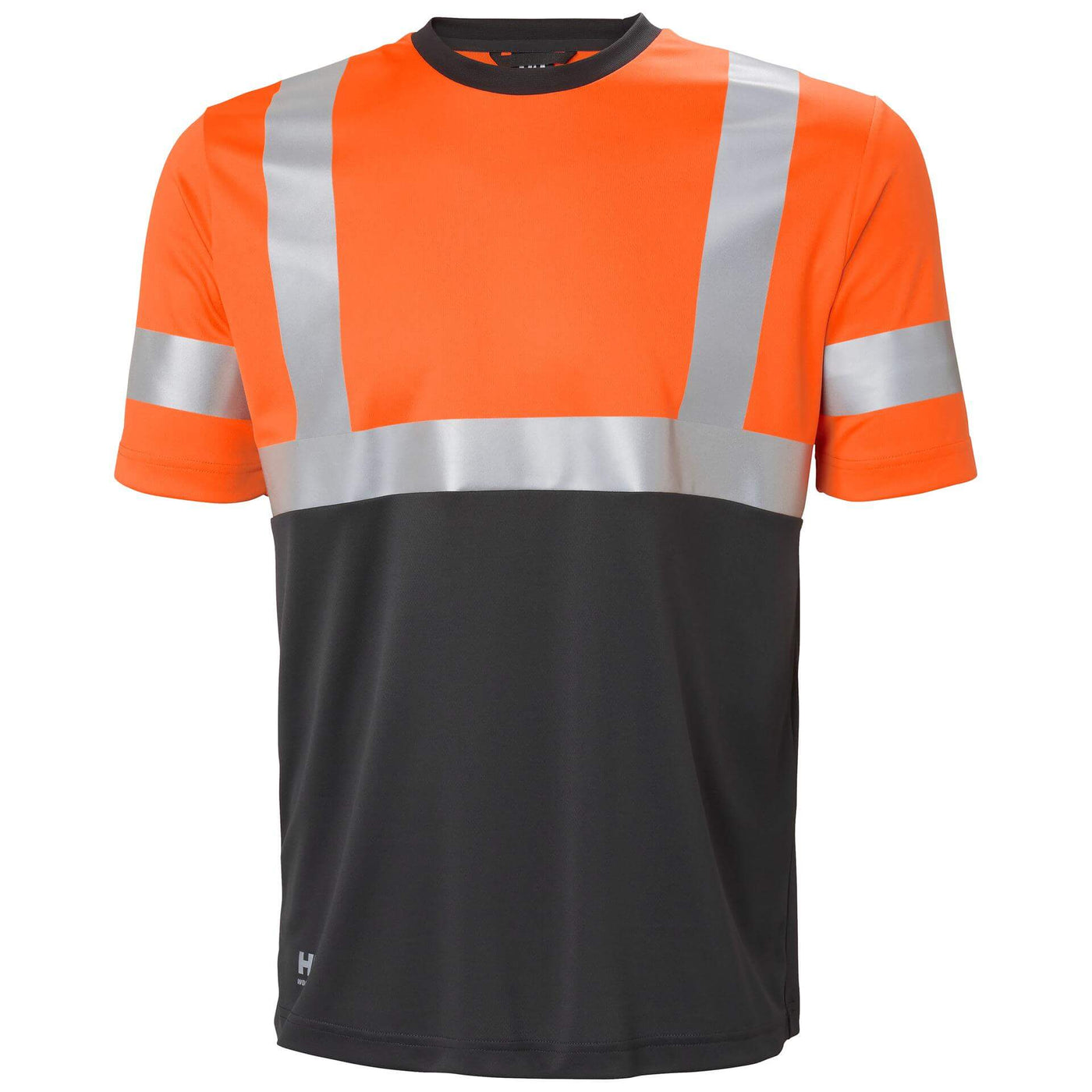 Helly Hansen Addvis Hi-Vis T-Shirt Class 1 Orange/Ebony Front#colour_orange-ebony