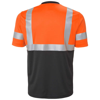 Helly Hansen Addvis Hi-Vis T-Shirt Class 1 Orange/Ebony Back#colour_orange-ebony