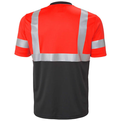 Helly Hansen Addvis Hi-Vis T-Shirt Class 1 Red/Ebony Back#colour_red-ebony