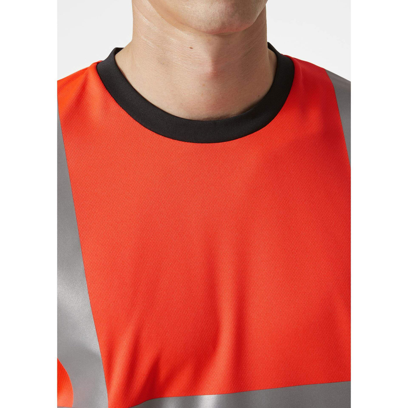 Helly Hansen Addvis Hi-Vis T-Shirt Class 1 Red/Ebony Feature 2#colour_red-ebony