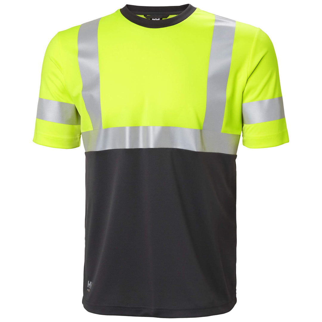 Helly Hansen Addvis Hi-Vis T-Shirt Class 1 Yellow/Ebony Front#colour_yellow-ebony