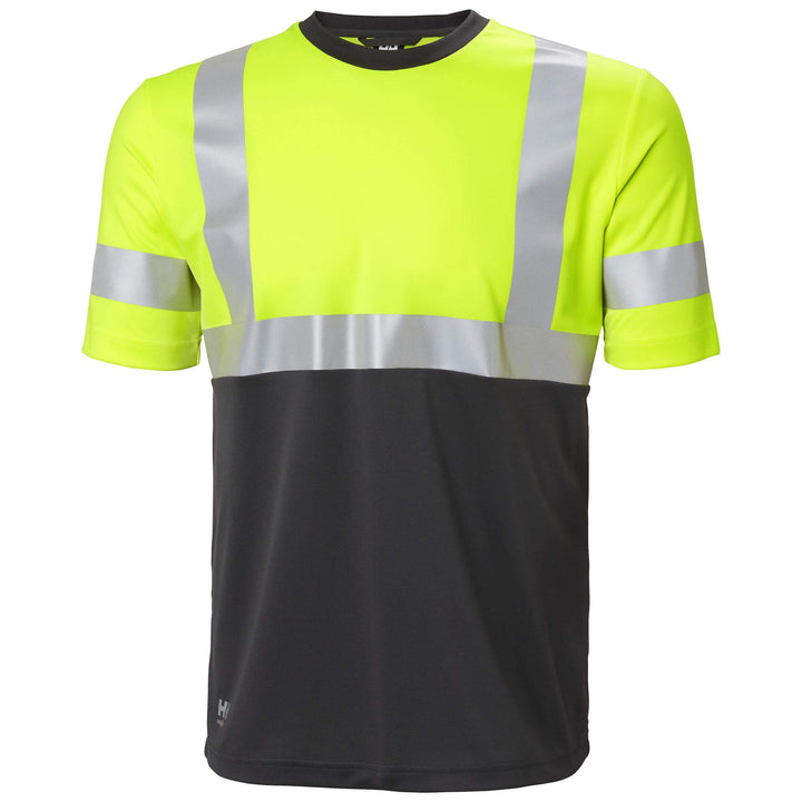 Helly Hansen Addvis Hi-Vis T-Shirt Class 1 Yellow/Ebony Front#colour_yellow-ebony