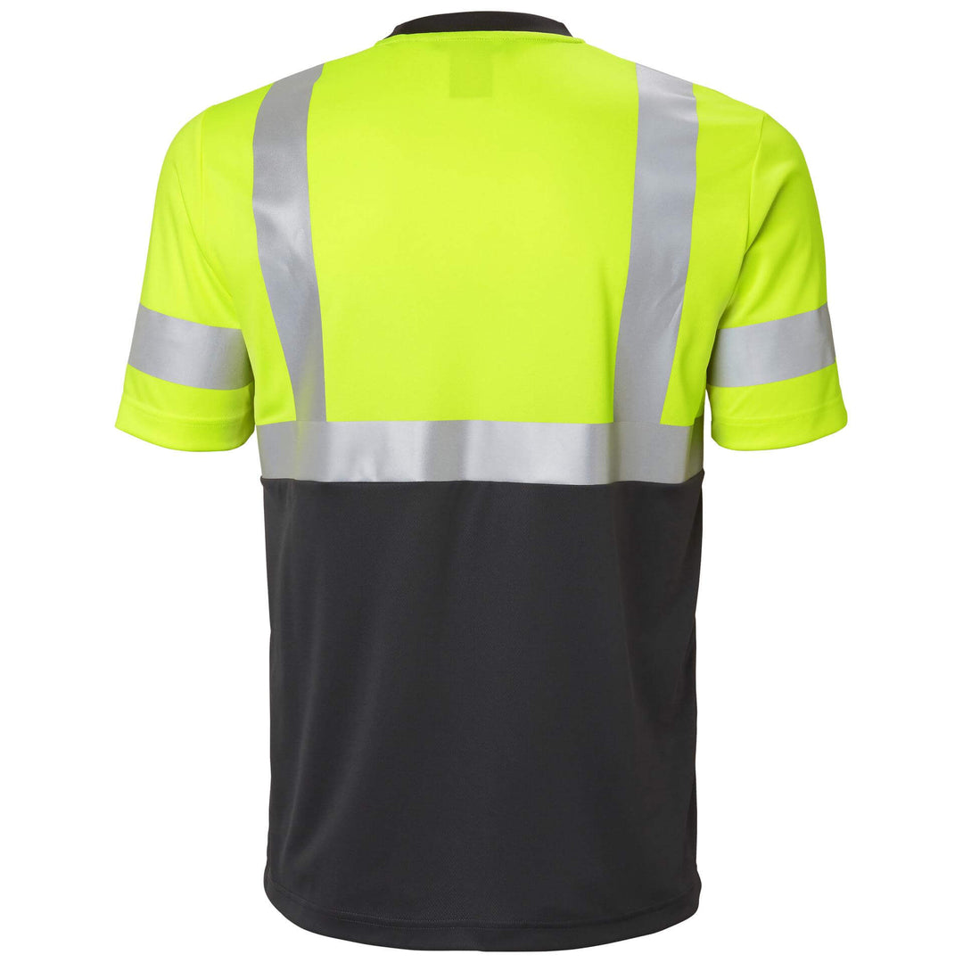 Helly Hansen Addvis Hi-Vis T-Shirt Class 1 Yellow/Ebony Back#colour_yellow-ebony