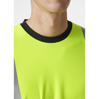 Helly Hansen Addvis Hi-Vis T-Shirt Class 1 Yellow/Ebony Feature 2#colour_yellow-ebony
