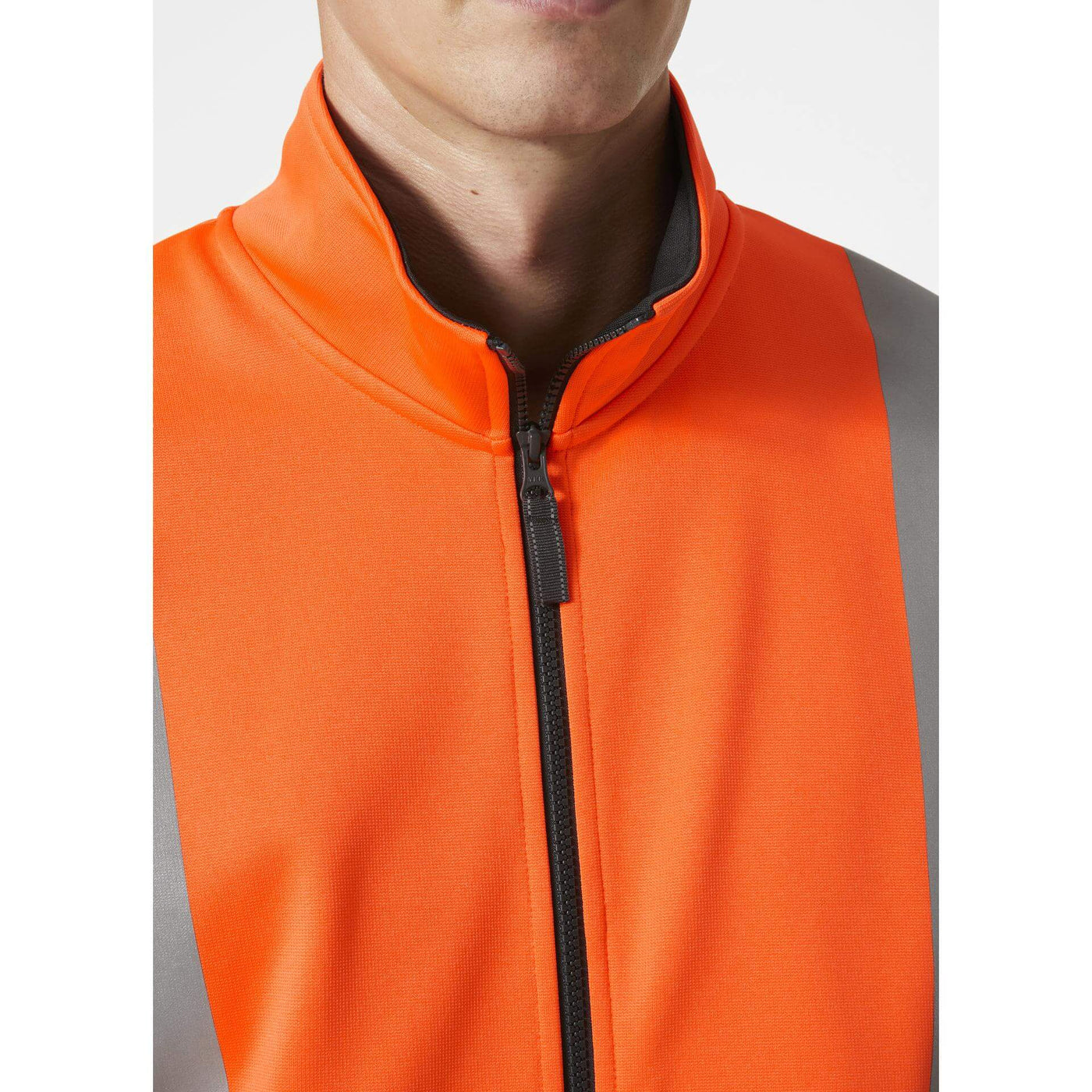 Helly Hansen Addvis Hi-Vis Zip Sweatshirt Class 1 Orange/Ebony Feature 2#colour_orange-ebony