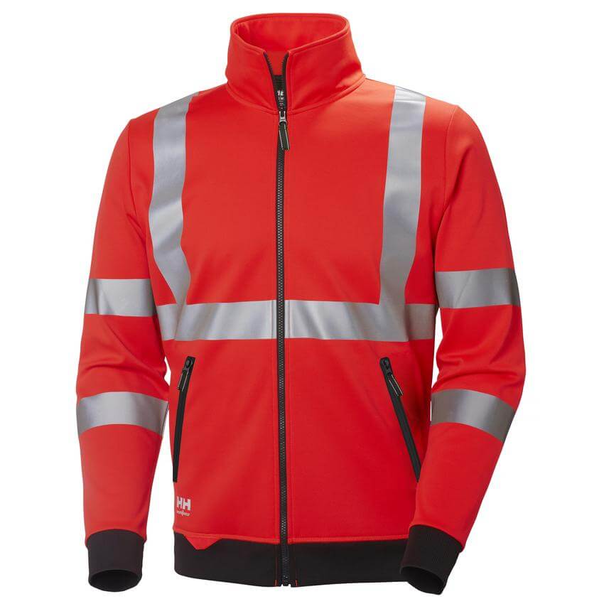 Helly Hansen Addvis Hi Vis Zip Sweatshirt Red 1 Front #colour_red