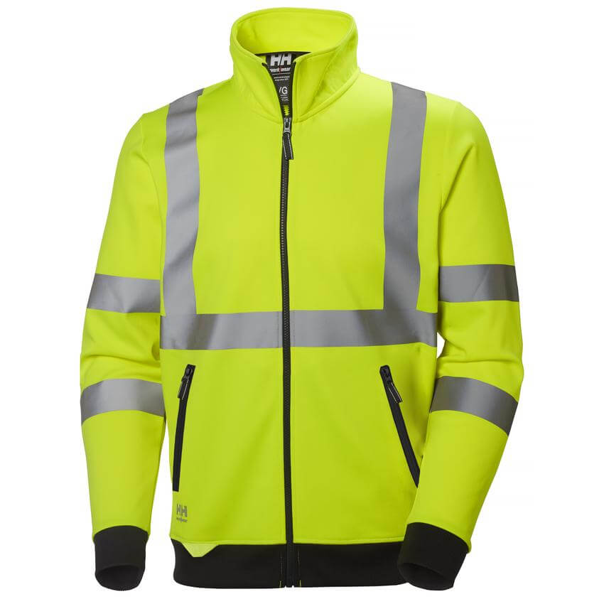 Helly Hansen Addvis Hi Vis Zip Sweatshirt Yellow 1 Front #colour_yellow