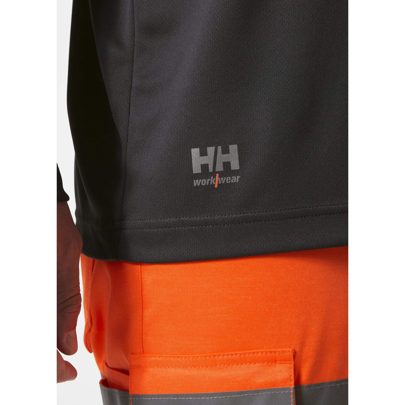 Helly Hansen Addvis Long-Sleeve Hi-Vis T-Shirt Class 1 Orange/Ebony Feature 1#colour_orange-ebony