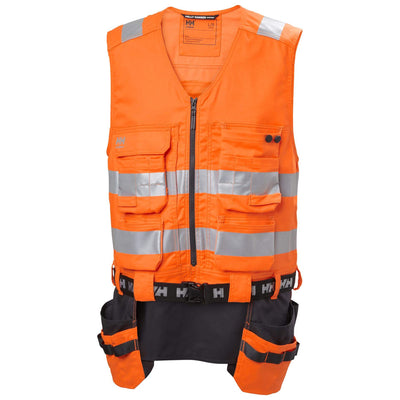 Helly Hansen Alna 2.0 Hi Vis Construction Vest Orange/Ebony 1 Front #colour_orange-ebony