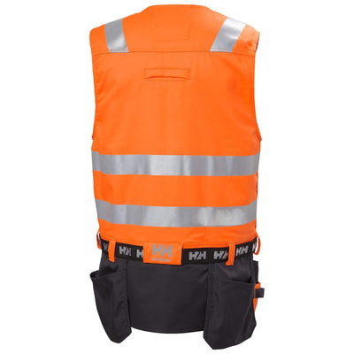 Helly Hansen Alna 2.0 Hi Vis Construction Vest Orange/Ebony 2 Rear #colour_orange-ebony