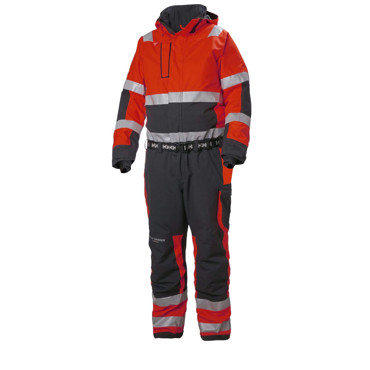 Helly Hansen Alna 2.0 Hi Vis Insulated Winter Overalls Suit Red 1 Front #colour_red