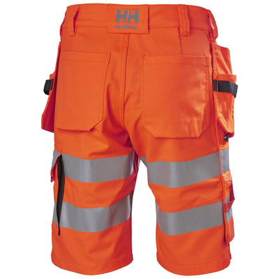 Helly Hansen Alna 2.0 Hi Vis Stretch Construction Shorts Orange/Ebony 2 Rear #colour_orange-ebony