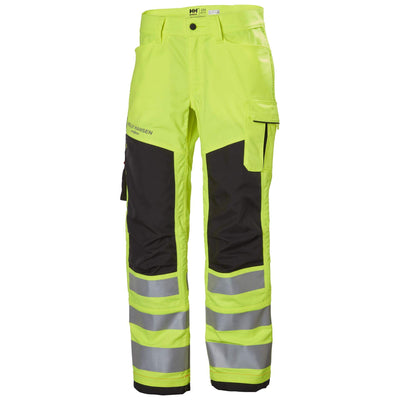 Helly Hansen Alna 2.0 Hi Vis Stretch Work Trousers Class 2 Yellow/Ebony 1 Front #colour_yellow-ebony