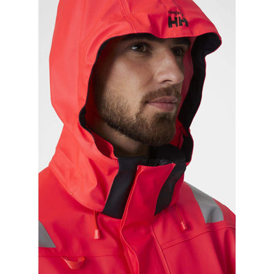 Helly Hansen Alna 2.0 Hi Vis Waterproof Rain Jacket Red/Ebony 6 Feature 2#colour_red-ebony