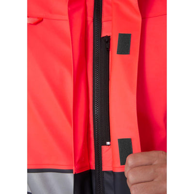 Helly Hansen Alna 2.0 Hi Vis Waterproof Rain Jacket Red/Ebony 8 Feature 4#colour_red-ebony