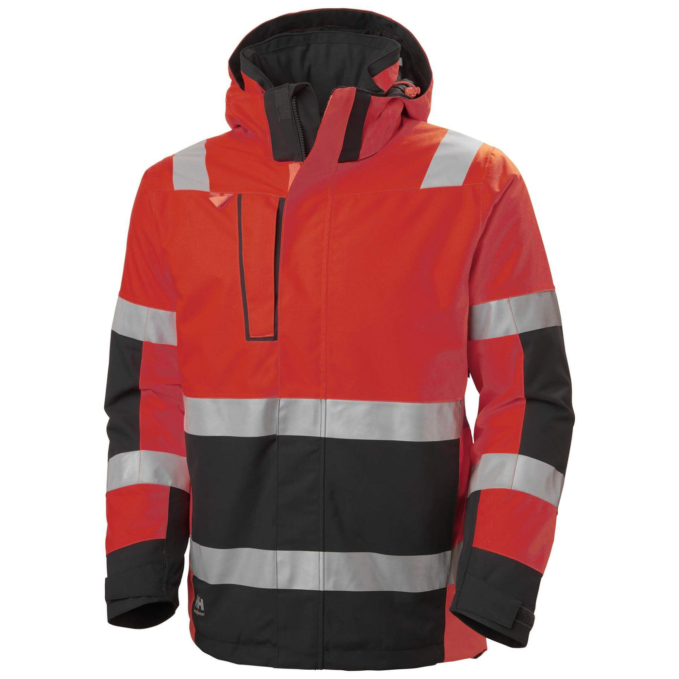 Helly Hansen Alna 2.0 Hi Vis Winter Insulated Jacket Red/Ebony 1 Front #colour_red-ebony