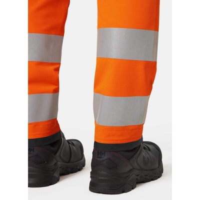 Helly Hansen Alna 4X Hi-Vis 4-Way-Stretch Cargo Trousers Class 1 Orange/Ebony Feature 2#colour_orange-ebony