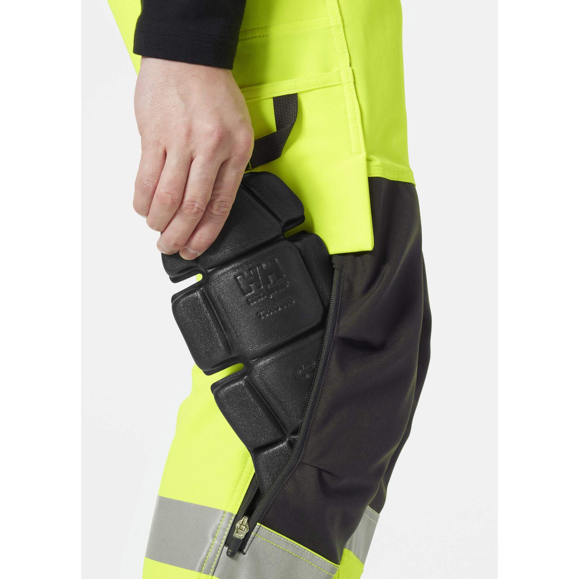 Helly Hansen Alna 4X Hi-Vis 4-Way-Stretch Construction Trousers Class 2 Yellow/Ebony Feature 2#colour_yellow-ebony