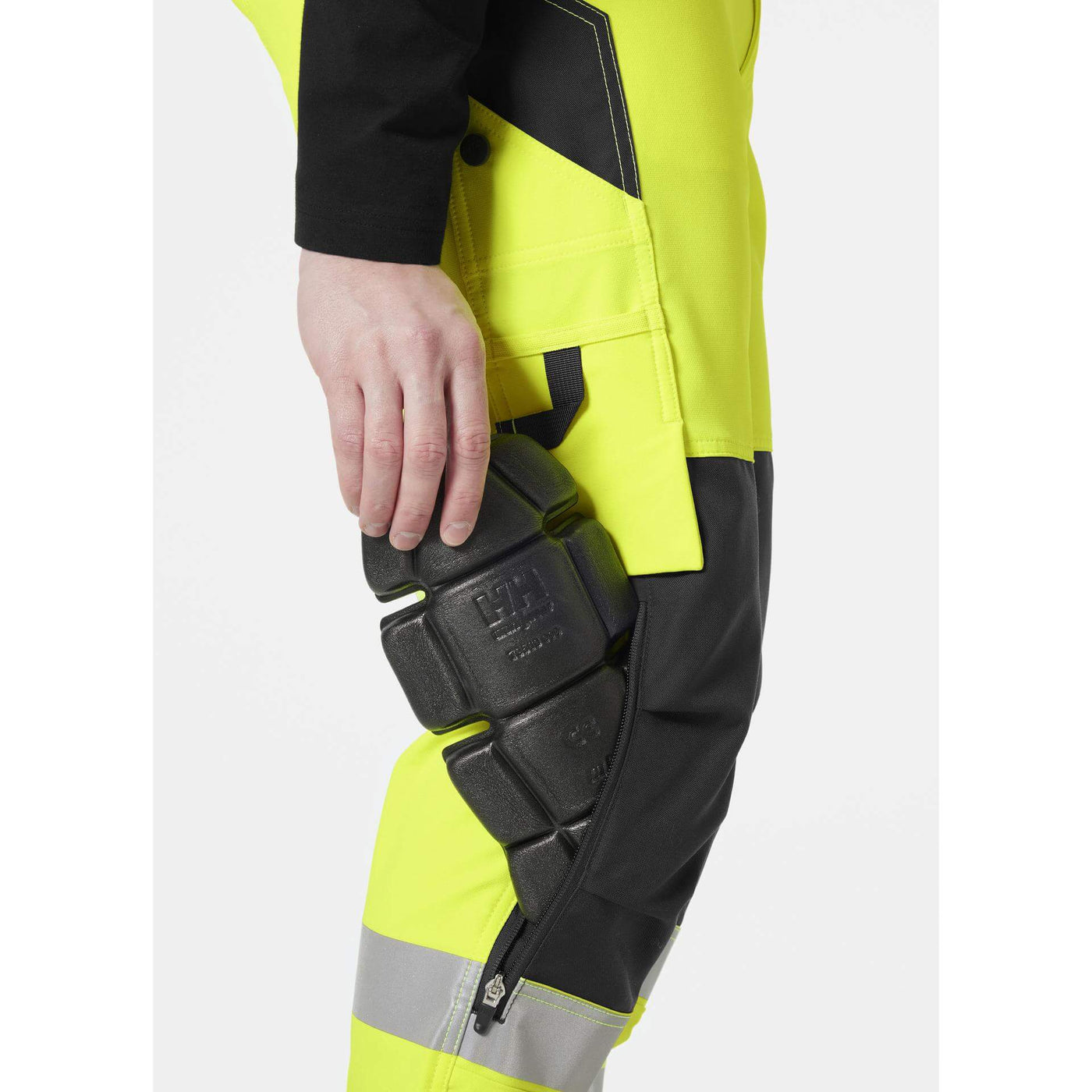Helly Hansen Alna 4X Hi-Vis 4-Way-Stretch Work Trousers Class 2 Yellow/Ebony Feature 2#colour_yellow-ebony