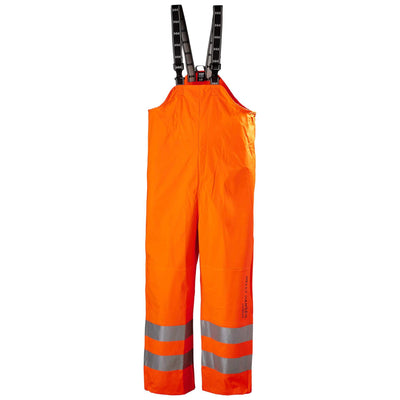 Helly Hansen Alta Hi Vis Waterproof Rain Bib and Brace Overalls Hi-Vis Orange 1 Front #colour_hi-vis-orange