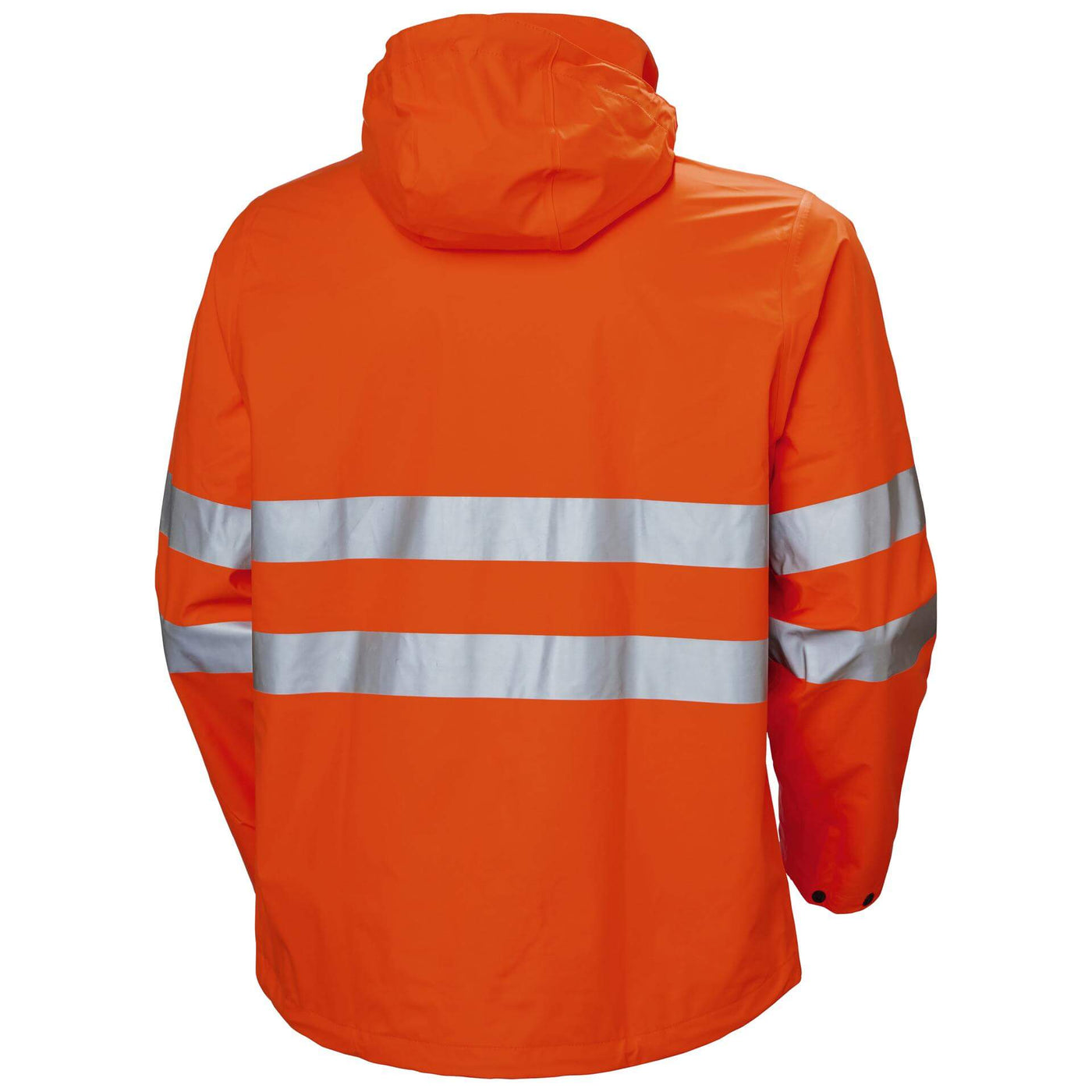 Helly Hansen Alta Hi Vis Waterproof Rain Jacket Hi-Vis Orange 2 Rear #colour_hi-vis-orange