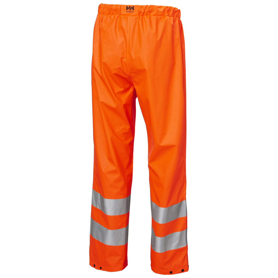 Helly Hansen Alta Hi Vis Waterproof Rain Work Trousers Hi-Vis Orange 2 Rear #colour_hi-vis-orange