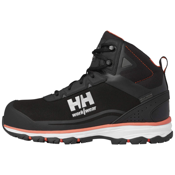 Helly Hansen Chelsea Evolution 2 Mid S3 HT Lightweight Safety Boots Black/Orange Detail 1#colour_black-orange