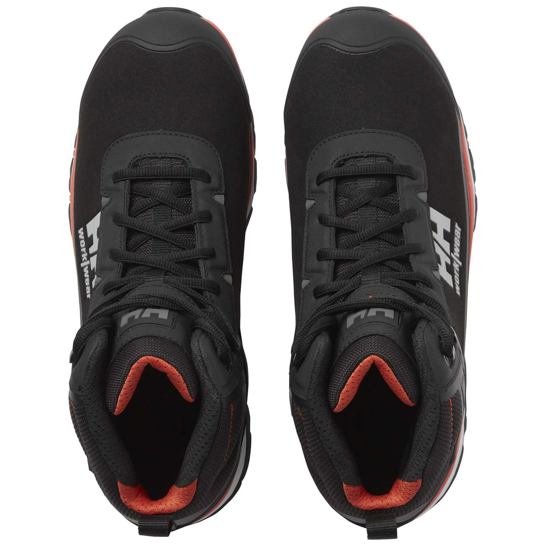 Helly Hansen Chelsea Evolution 2 Mid S3 HT Lightweight Safety Boots Black/Orange Detail 3#colour_black-orange