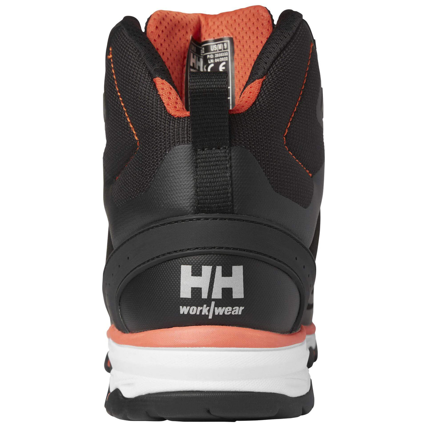 Helly Hansen Chelsea Evolution 2 Mid S3 Lightweight Safety Boots Black/Orange Back#colour_black-orange