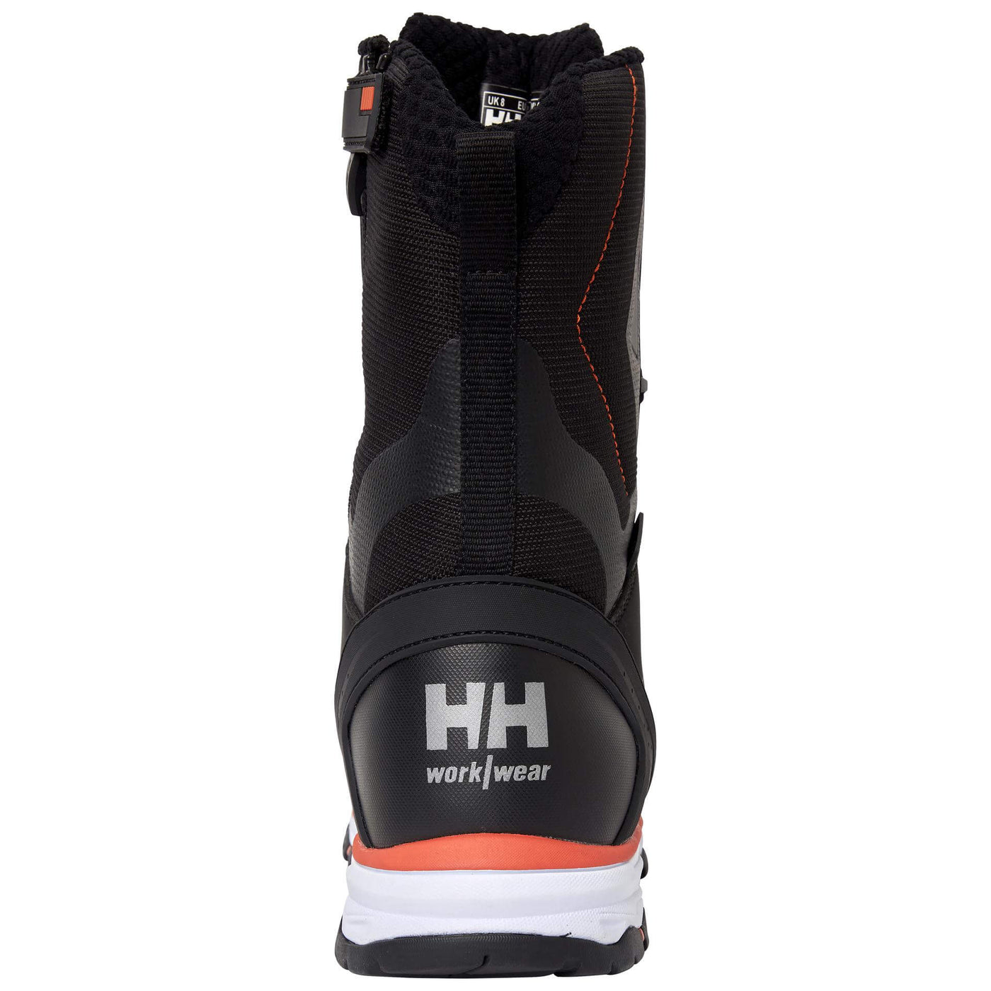 Helly Hansen Chelsea Evolution 2 Winter Tall S7L HT Lightweight Waterproof Safety Boots Black/Orange Back#colour_black-orange