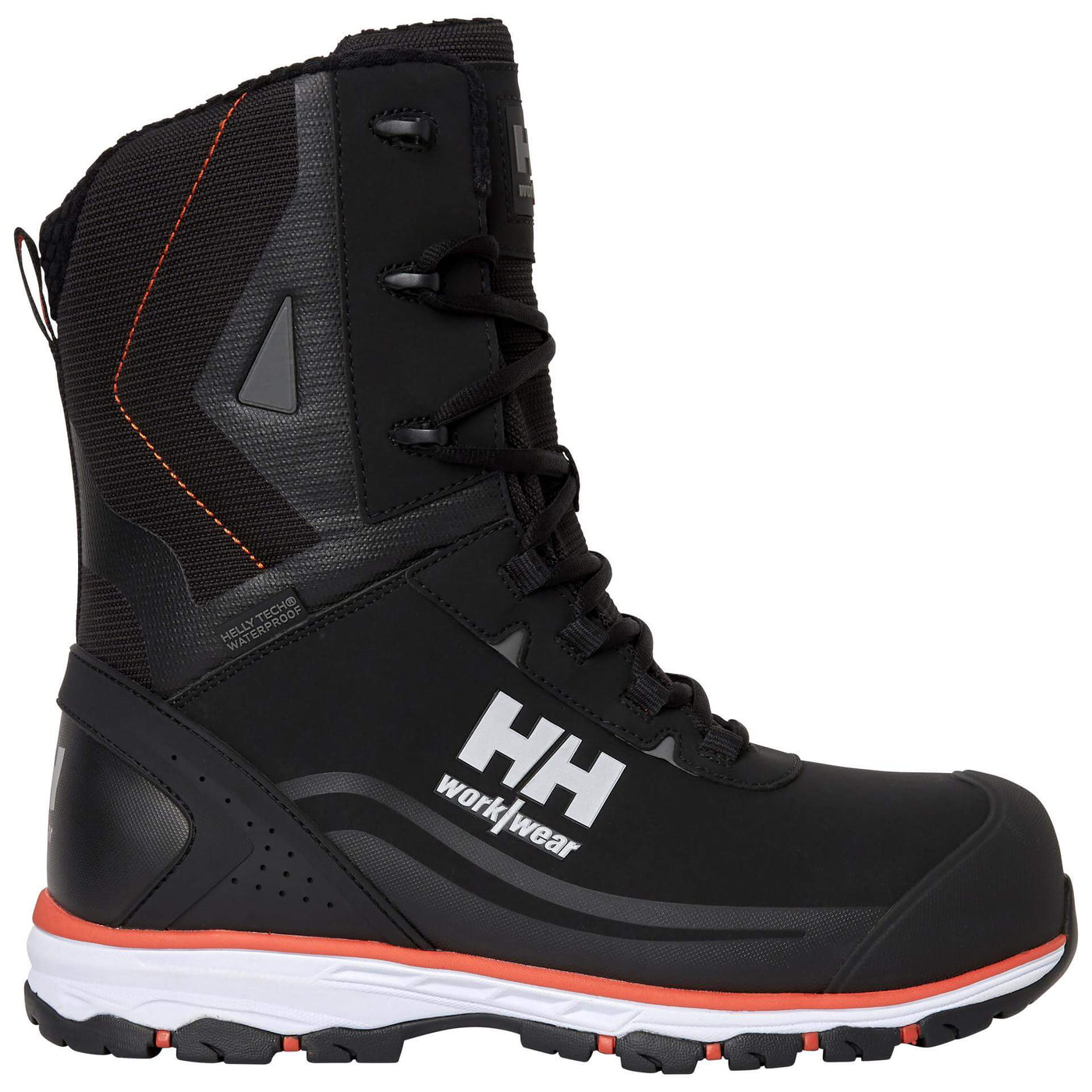 Helly Hansen Chelsea Evolution 2 Winter Tall S7L HT Lightweight Waterproof Safety Boots Black/Orange Detail 1#colour_black-orange