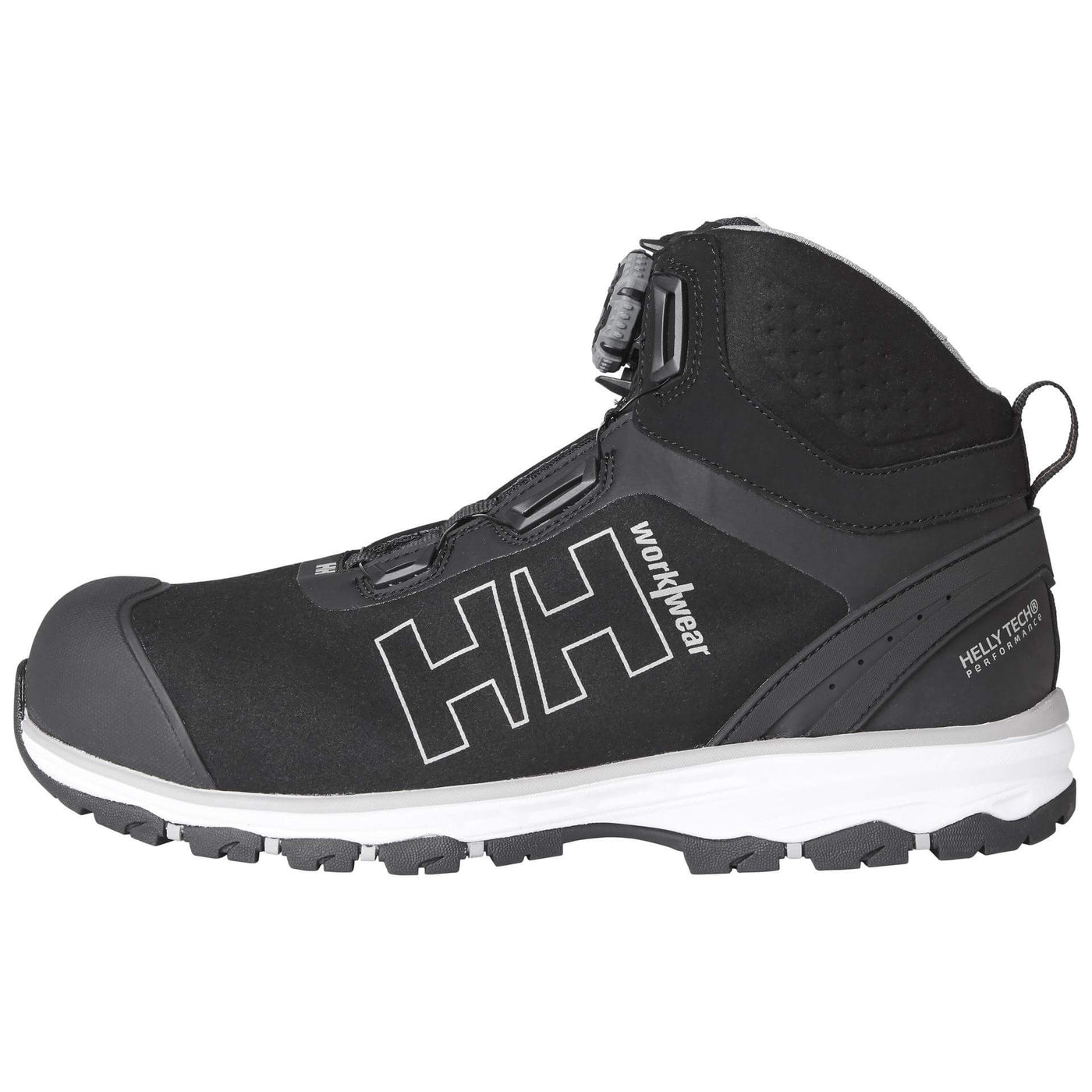 Helly Hansen Chelsea Evolution Boa Wide Composite Toe Cap Safety Work Boots Black/Grey 1 Front #colour_black-grey