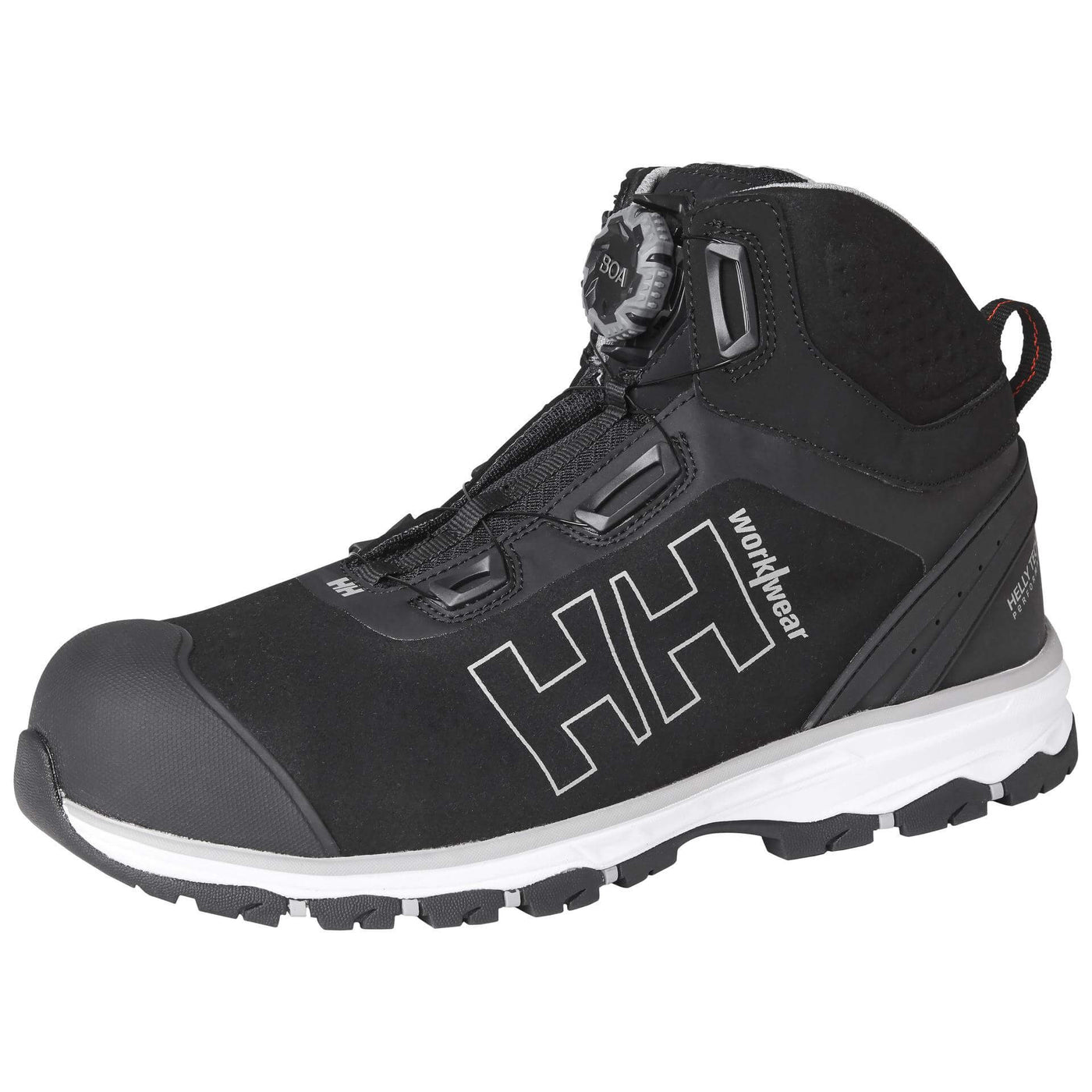 Helly Hansen Chelsea Evolution Boa Wide Composite Toe Cap Safety Work Boots Black/Grey 3 Angle #colour_black-grey