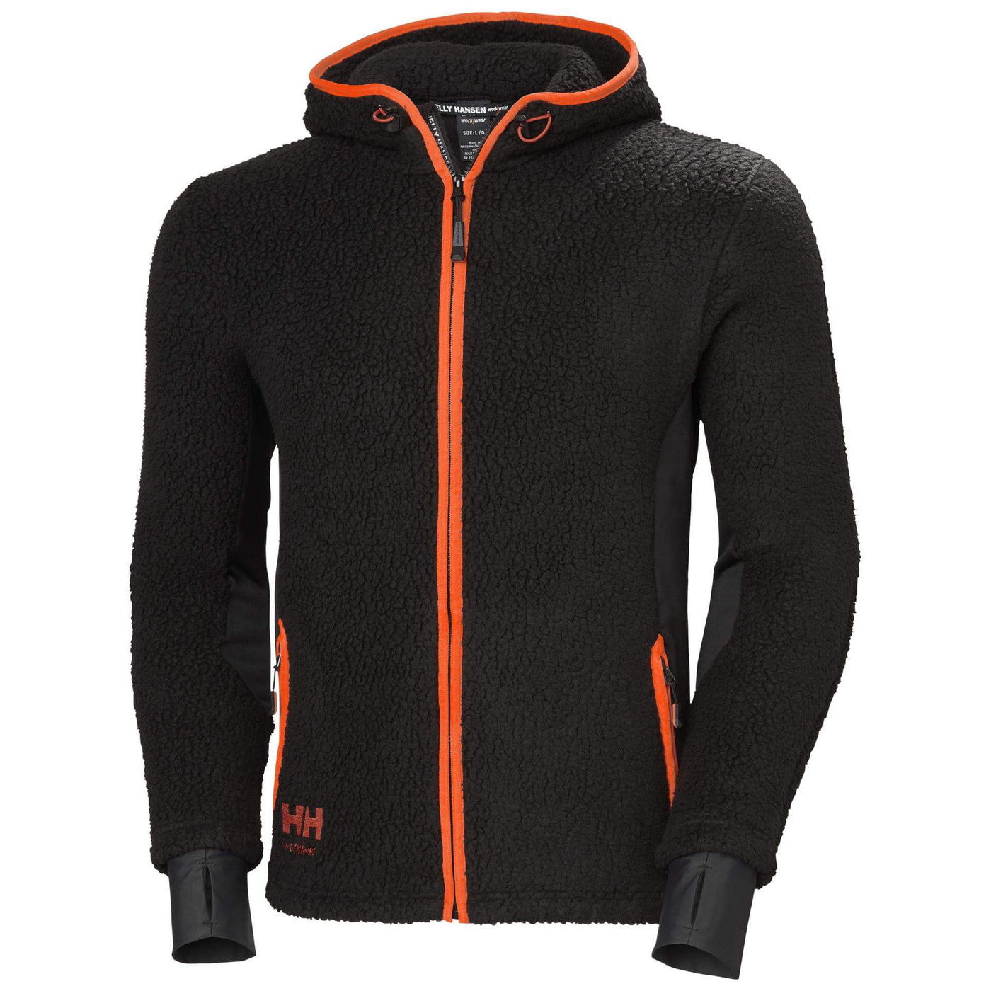 Helly Hansen Chelsea Evolution Hooded Pile Fleece Jacket Black 1 Front #colour_black