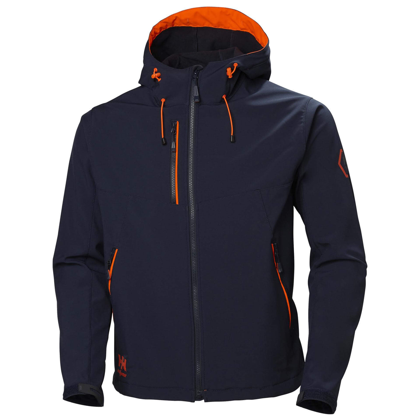 Helly Hansen Chelsea Evolution Hooded Softshell Jacket Navy 1 Front #colour_navy