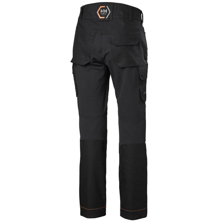 Helly Hansen Chelsea Evolution Stretch Service Work Trousers Black 2 Rear #colour_black