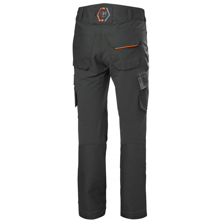 Helly Hansen Chelsea Evolution Stretch Service Work Trousers Dark Grey 2 Rear #colour_dark-grey