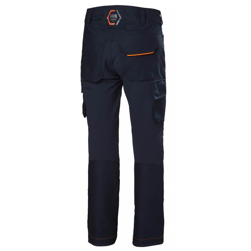 Helly Hansen Chelsea Evolution Stretch Service Work Trousers Navy 2 Rear #colour_navy