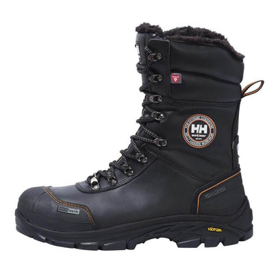 Helly Hansen Chelsea Winter Tall Waterproof Composite Toe Cap Safety Work Boots Black/Orange 1 Front #colour_black-orange
