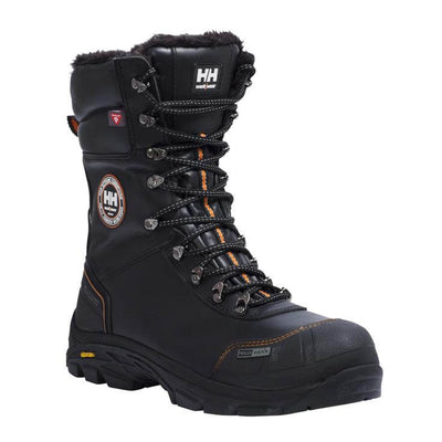 Helly Hansen Chelsea Winter Tall Waterproof Composite Toe Cap Safety Work Boots Black/Orange 3 Angle #colour_black-orange