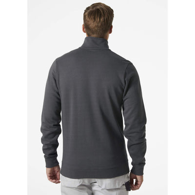 Helly Hansen Classic Half Zip Sweatshirt Dark Grey OnBody 2#colour_dark-grey