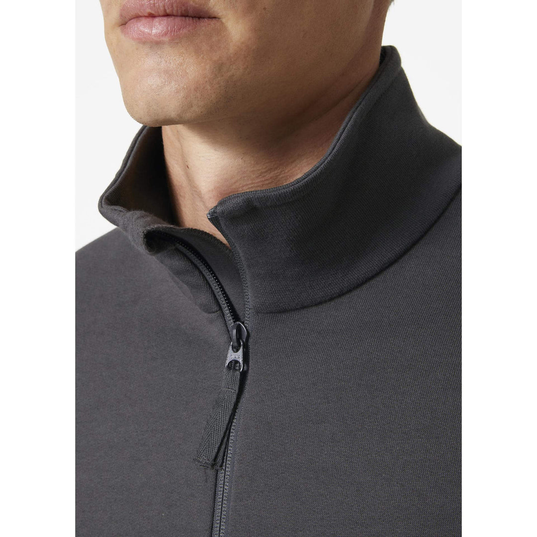 Helly Hansen Classic Half Zip Sweatshirt Dark Grey Feature 2#colour_dark-grey