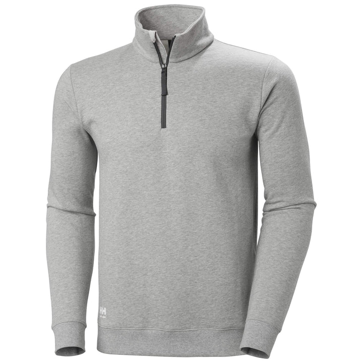 Helly Hansen Classic Half Zip Sweatshirt Grey Melange Front#colour_grey-melange