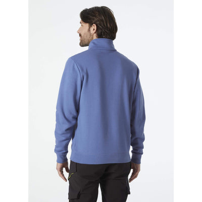 Helly Hansen Classic Half Zip Sweatshirt Stone Blue OnBody 2#colour_stone-blue